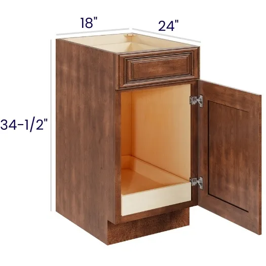 Red Cherry Single Door Single Drawer Bases With One Rollout