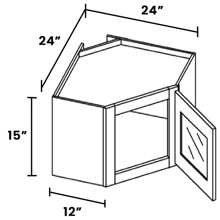 Red Cherry Diagonal Stacker Cabinets · 15" Tall · Finished Interior · DOES NOT INCLUDE GLASS