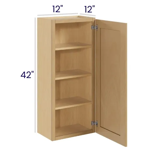 Oak Shaker 42" High Wall Cabinets · Single Door