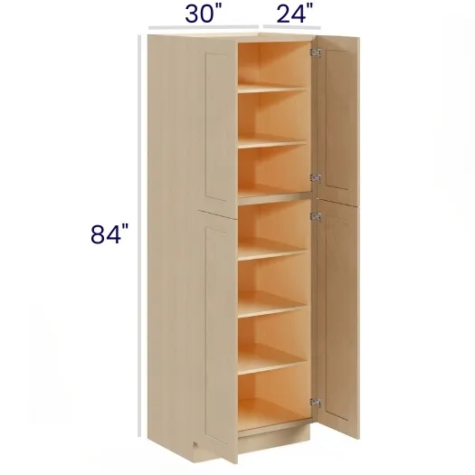 Natural Birch Utility / Pantry Cabinets · 4 Doors