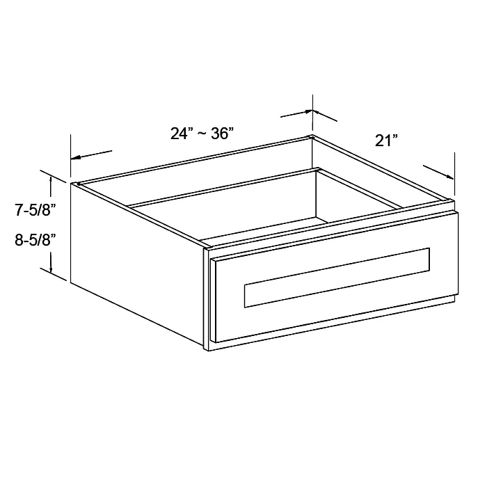 White Shaker Vanity Knee Drawer