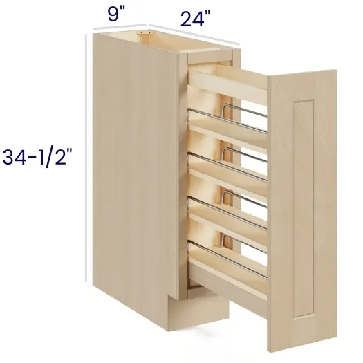 Natural Birch spice rack pull-out