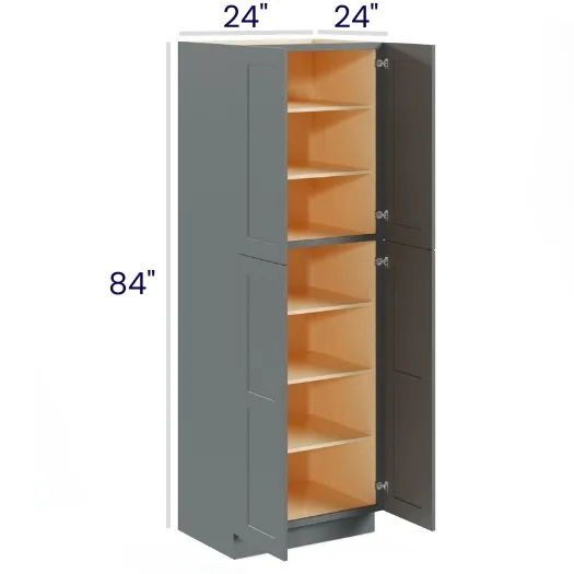 Heather Gray Shaker Utility / Pantry Cabinets · 4 Doors