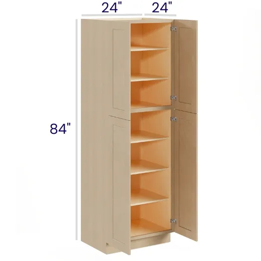 Natural Birch Utility / Pantry Cabinets · 4 Doors