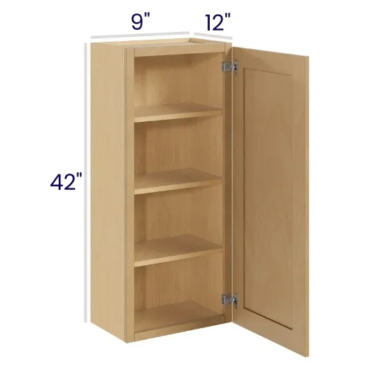 Oak Shaker 42" High Wall Cabinets · Single Door