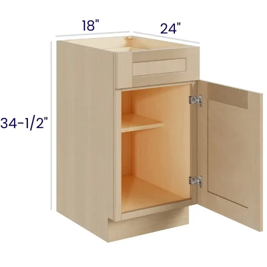 Natural Birch Single Door Single Drawer Bases