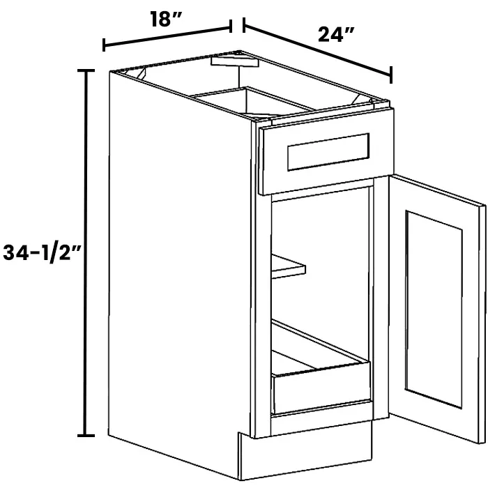 Red Cherry Single Door Single Drawer Bases With One Rollout