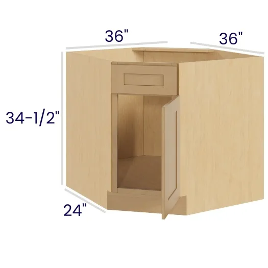Oak Shaker Corner Sink Bases