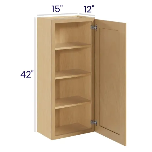 Oak Shaker 42" High Wall Cabinets · Single Door