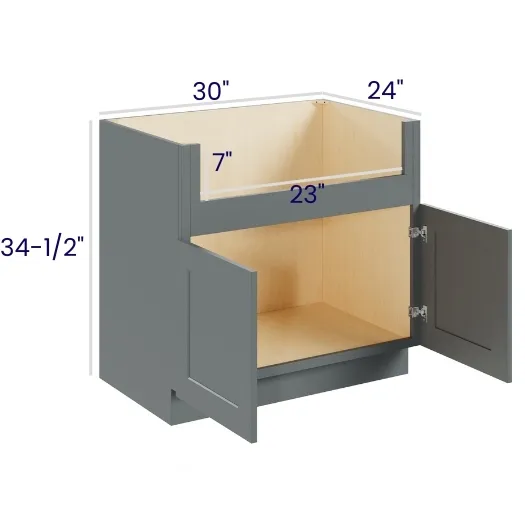 Heather Gray Shaker Farm Sink Bases