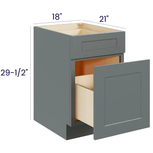 Heather Gray Shaker File Drawer Base