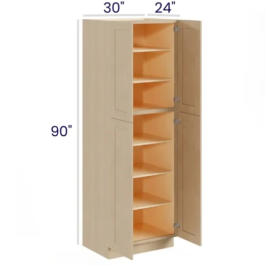 Natural Birch Utility / Pantry Cabinets · 4 Doors