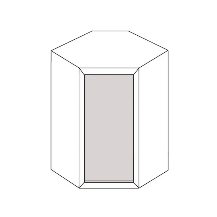 White Shaker Glass Door Wall Cabinets · Diagonal · Finished Interior · DOES NOT INCLUDE GLASS