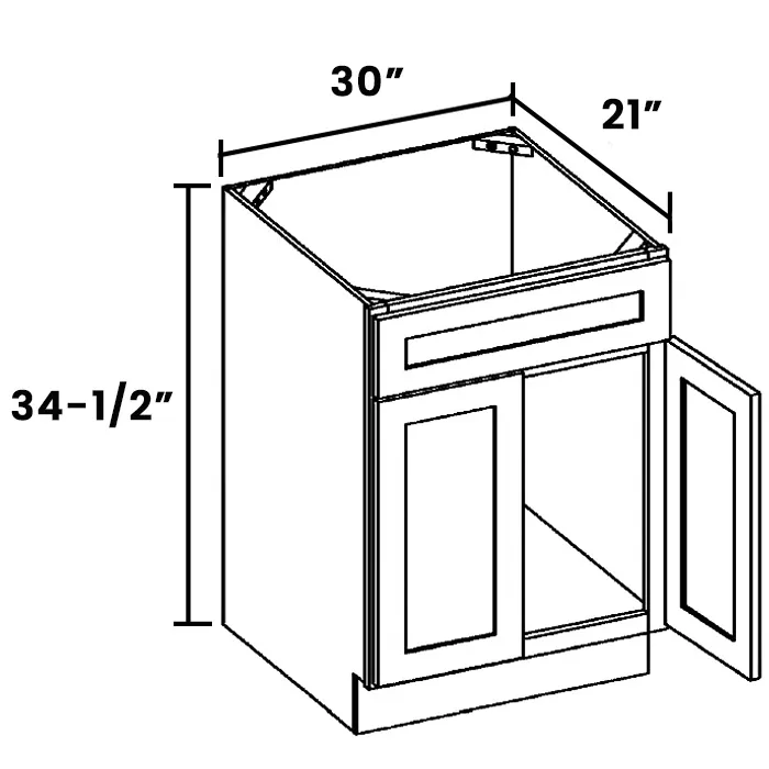 Red Cherry Vanity Sink Base · Double Door Single Drawer Front