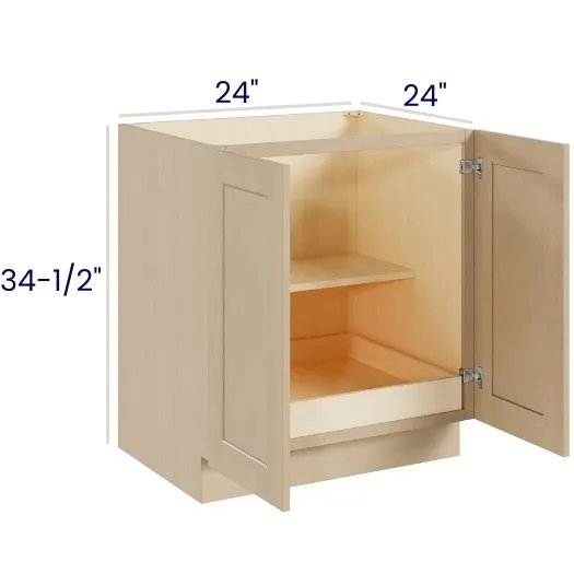 Natural Birch Full Height Double Door Bases With One Rollout