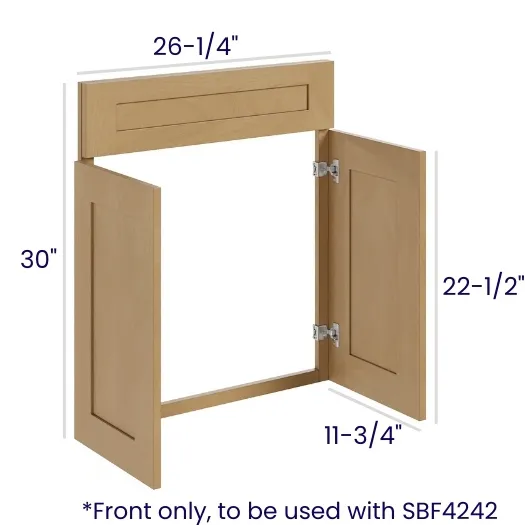 Oak Shaker Diagonal Sink Front