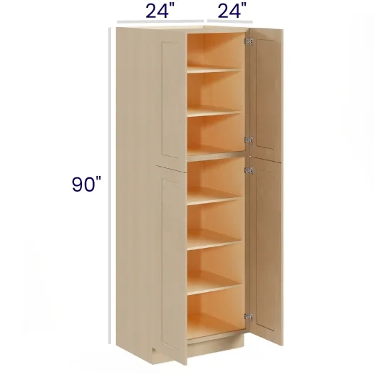 Natural Birch Utility / Pantry Cabinets · 4 Doors