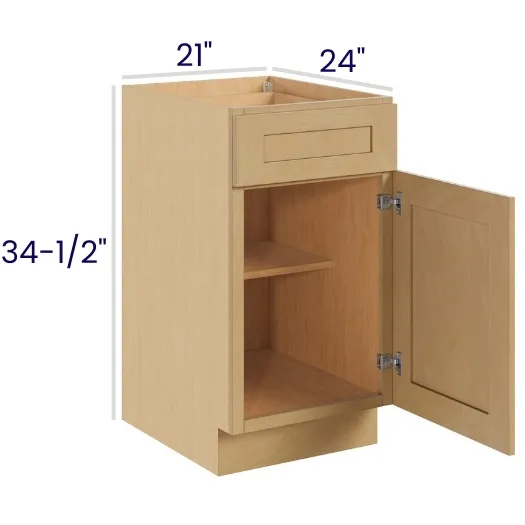 Oak Shaker Single Door Single Drawer Bases