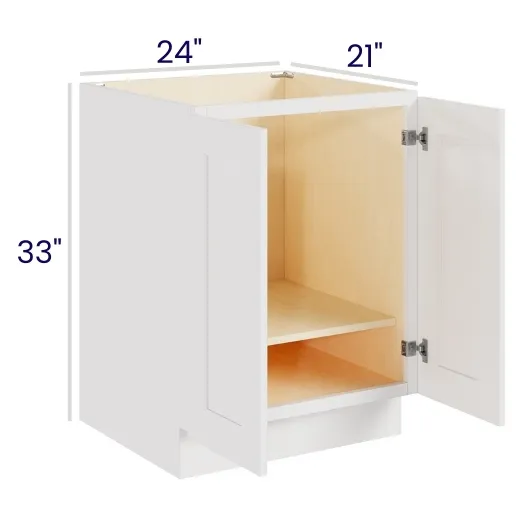 White Shaker Vanity Sink Base · Full Height Doors