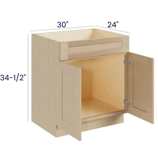 Natural Birch Sink Base · Single Drawer Front