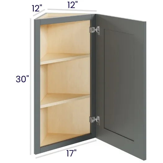 Heather Gray Shaker Angle Wall Cabinet