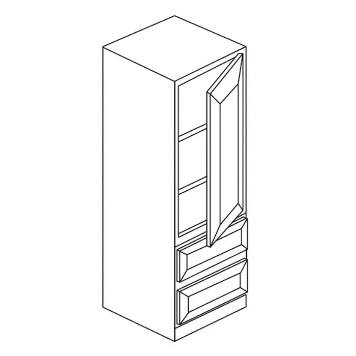 White Shaker Vanity · Countertop Linen Cabinet