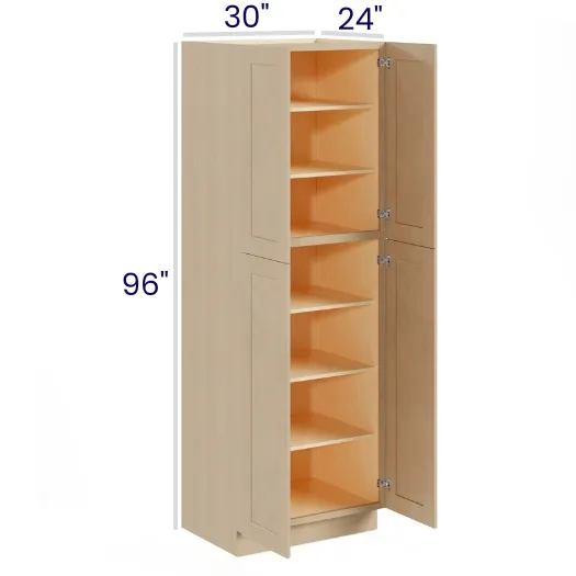 Natural Birch Utility / Pantry Cabinets · 4 Doors