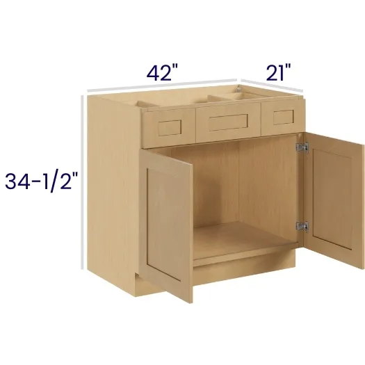 Oak Shaker Vanity Sink Drawer Bases