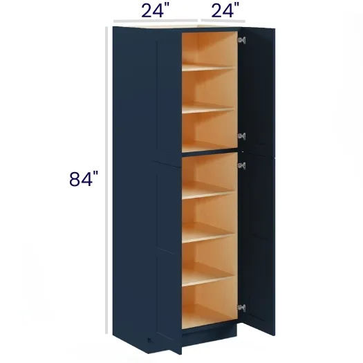 Navy Blue Shaker Pantry Cabinet