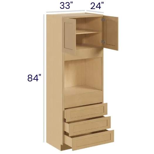 Oak Shaker Oven Cabinets · 33" Wide