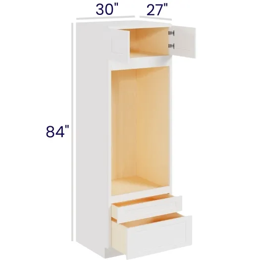 White Shaker Oven Cabinets