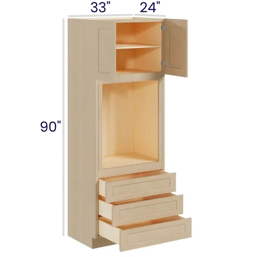 Natural Birch Oven Cabinets