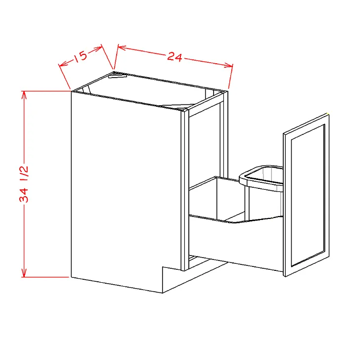 Red Cherry single bin waste container pull-out
