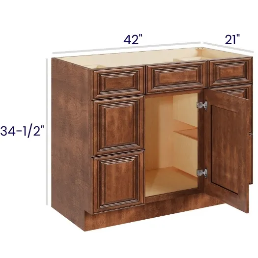 Red Cherry Vanity Double Drawer Base