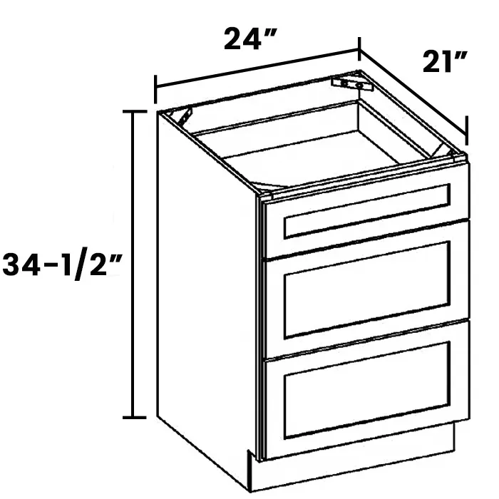 Heather Gray Shaker Vanity Drawer Bases