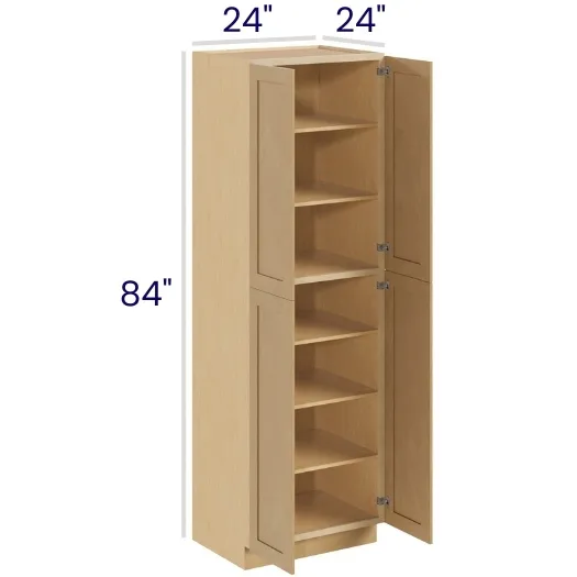 Oak Shaker Pantry Cabinets · Double Doors