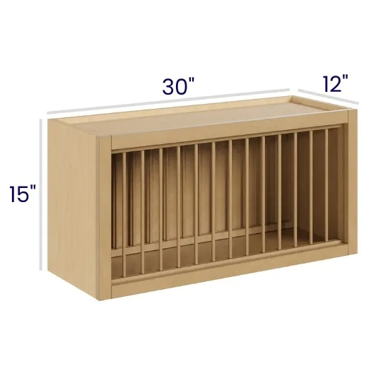 Oak Shaker Plate Rack with 10 Slots