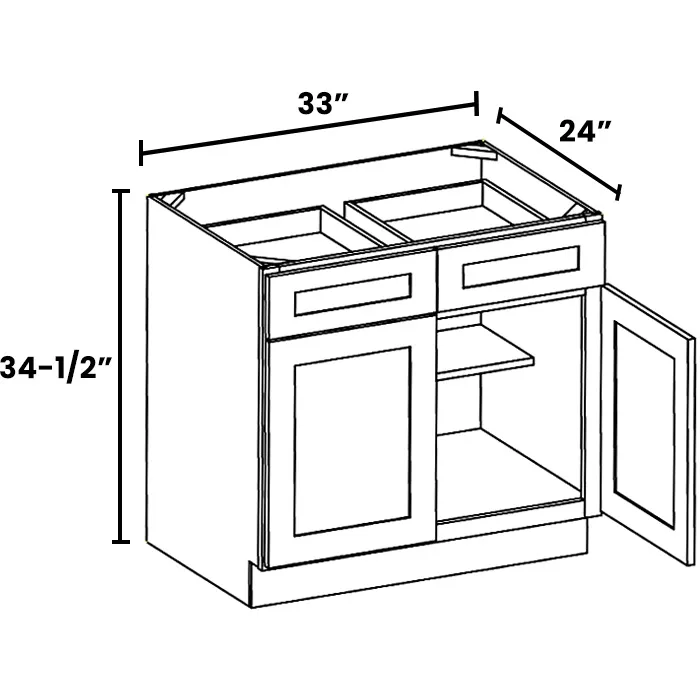 Red Cherry Double Door Double Drawer Bases