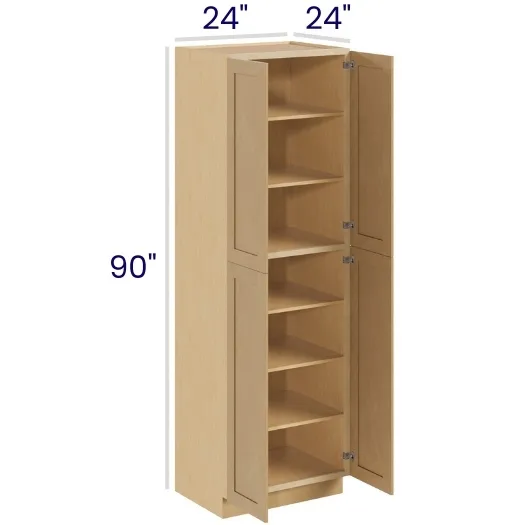 Oak Shaker Pantry Cabinets · Double Doors