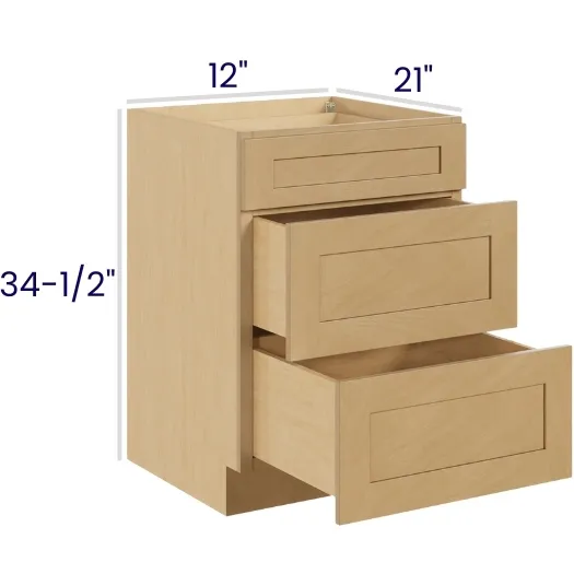 Oak Shaker Vanity Drawer Bases