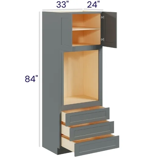 Heather Gray Shaker Oven Cabinets