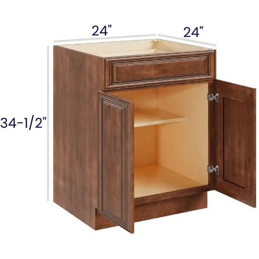Red Cherry Double Door Single Drawer Bases