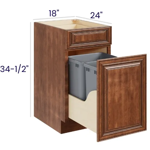 Red Cherry double bin waste container pull-out