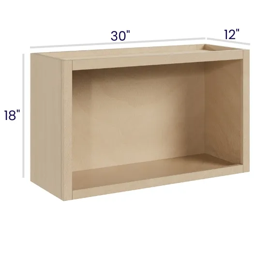 Natural Birch Wall Open Cabinet