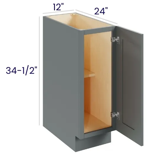 Heather Gray Shaker Full Height Single Door Bases
