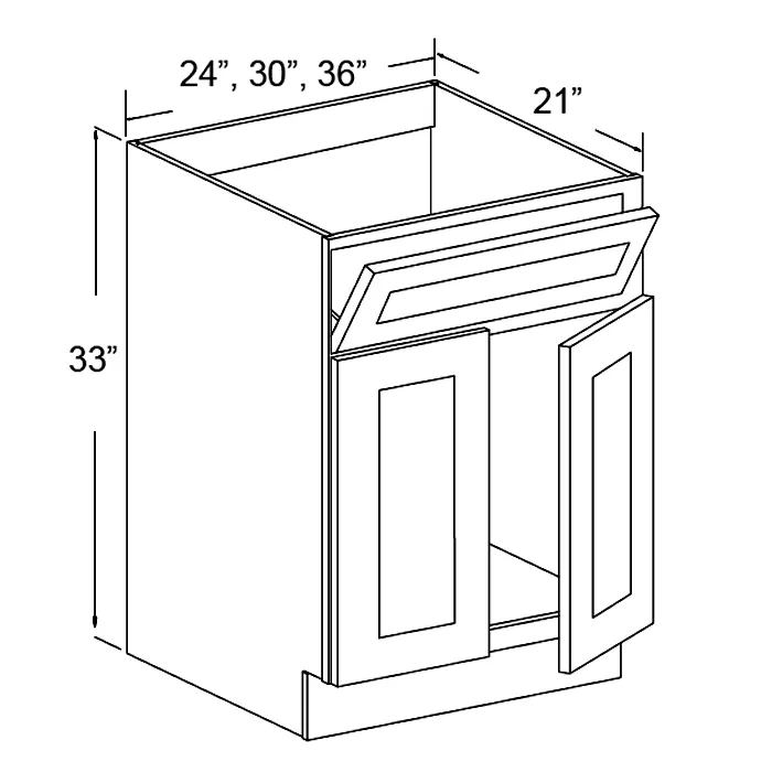 White Shaker Vanity Sink Base Cabinet
