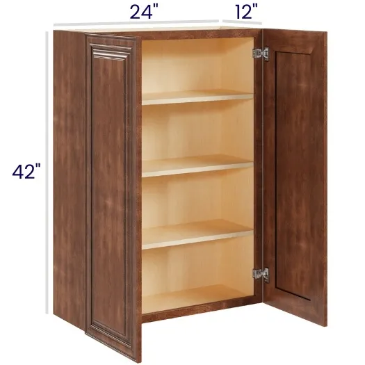Red Cherry 42" High Wall Cabinets · Double Door