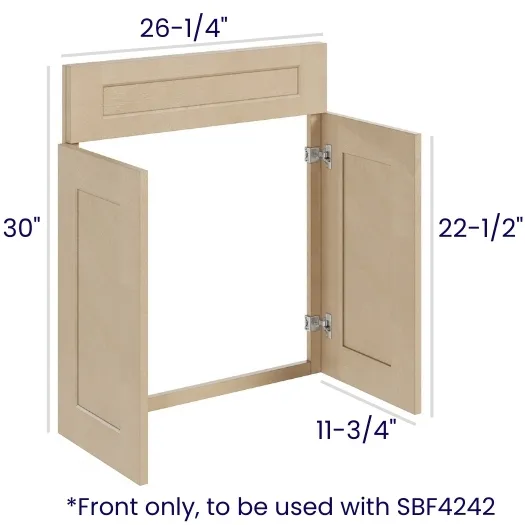 Natural Birch Sink Front · Diagonal Sink Front