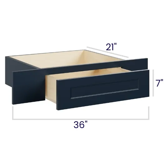 Navy Blue Shaker Vanity Knee Drawer