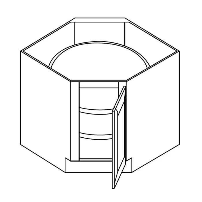 White Shaker Base Corner Diagonal